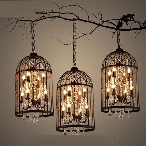 bird cage chandeliers with crystals.